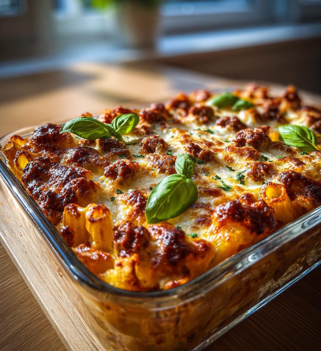 Ugnsbakad pasta med köttfärs och mozzarella – Enkel och god rätt - steg för steg