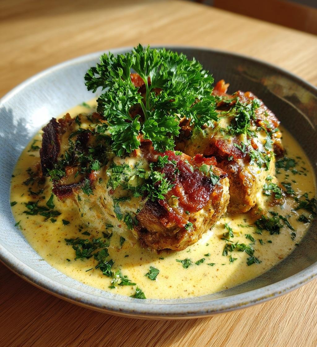 Köttfärslimpa med bacon och gräddsås – Enkel och Saftig Helgmat