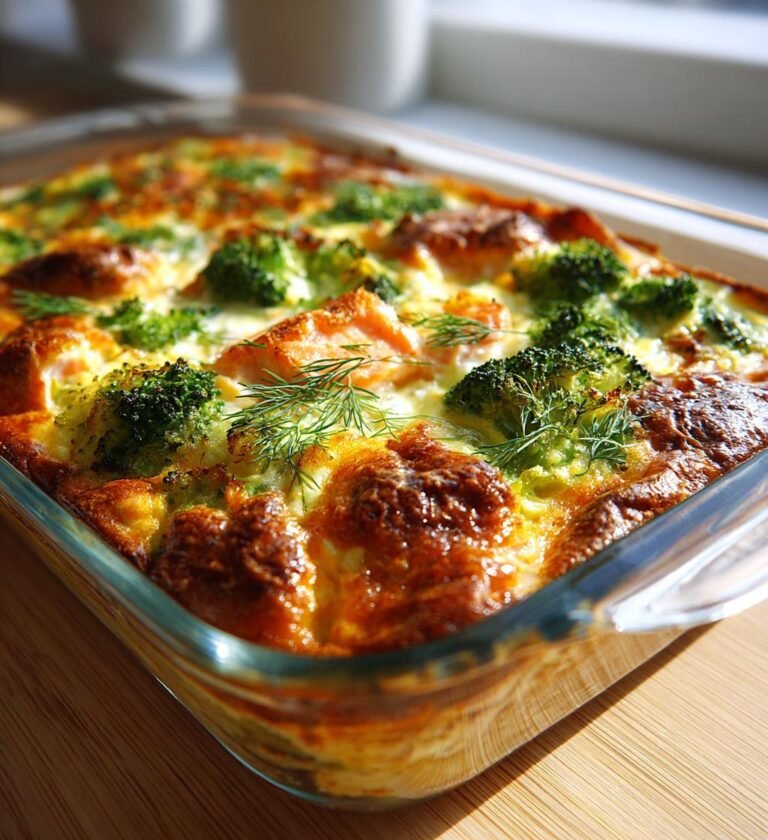 Lax- och broccolipaj med citronfärskost