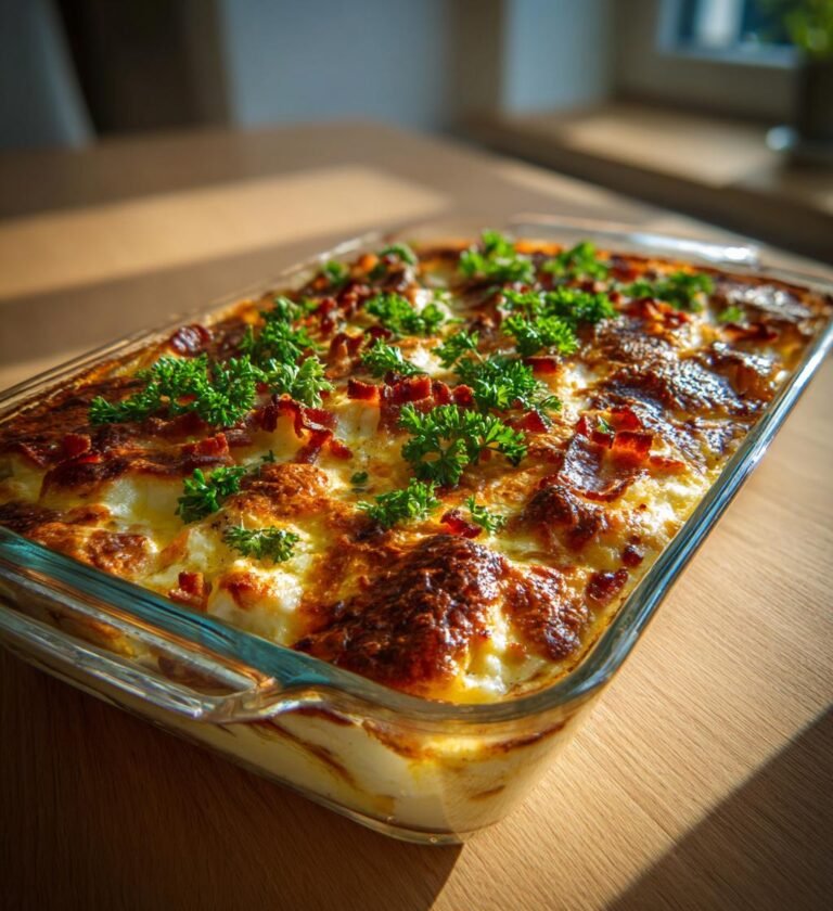 Ugnsbakad torsk med bacon och senapssås