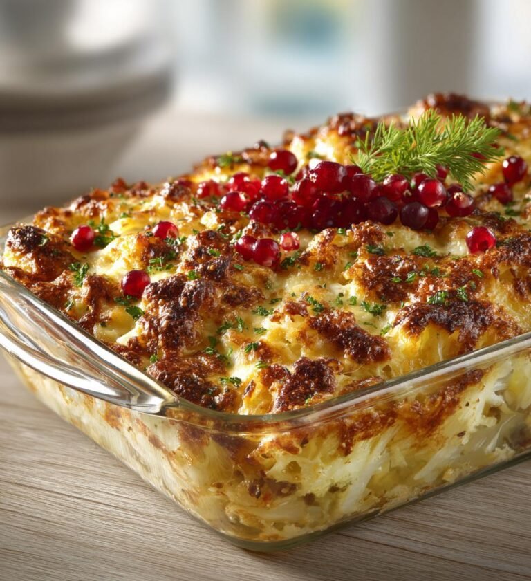 Krämig kålpanna med köttfärs och lingon