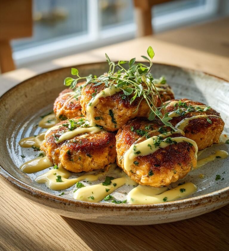 Mozzarellafyllda laxbiffar med citronsås
