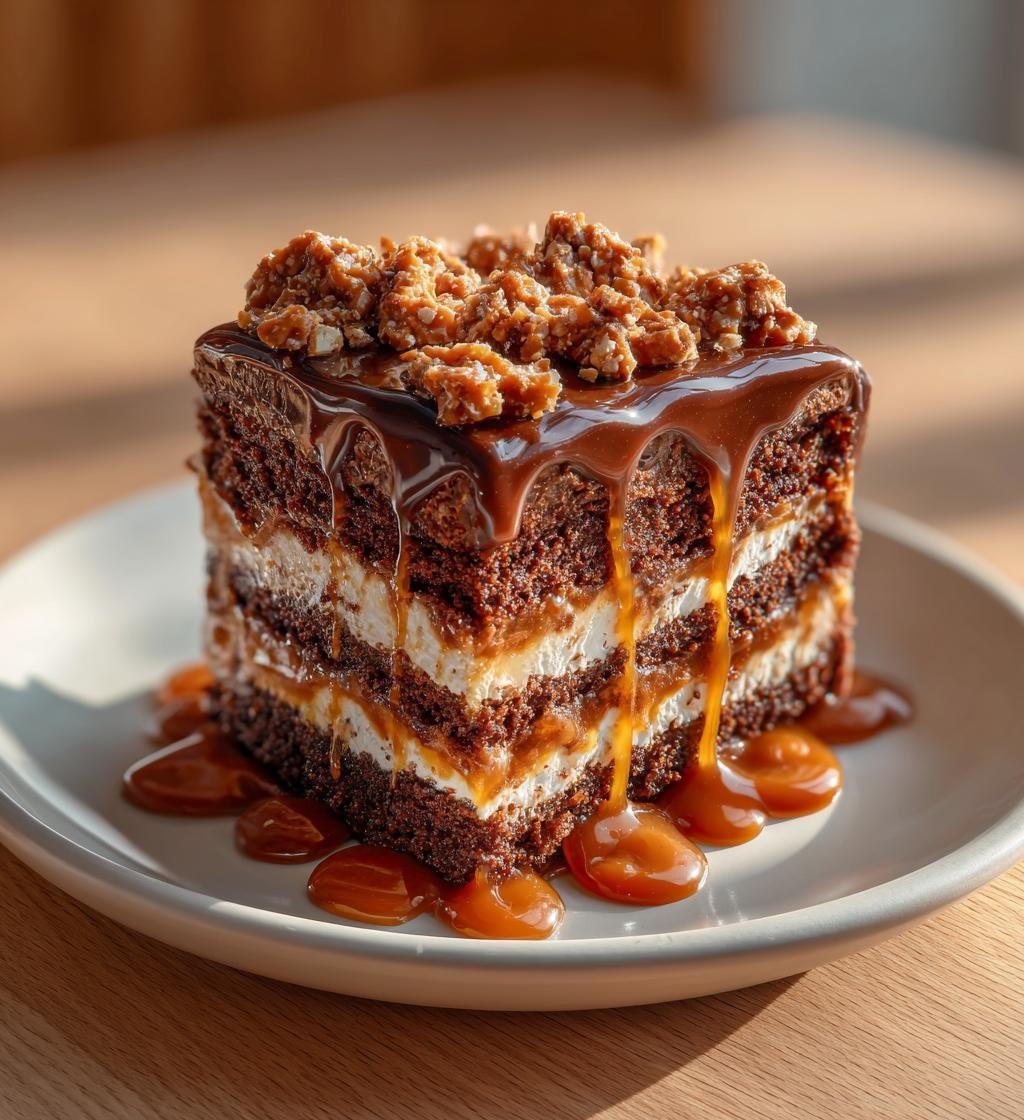 Kladdkaka med Daimcrunch och kolasås – En perfekt efterrätt