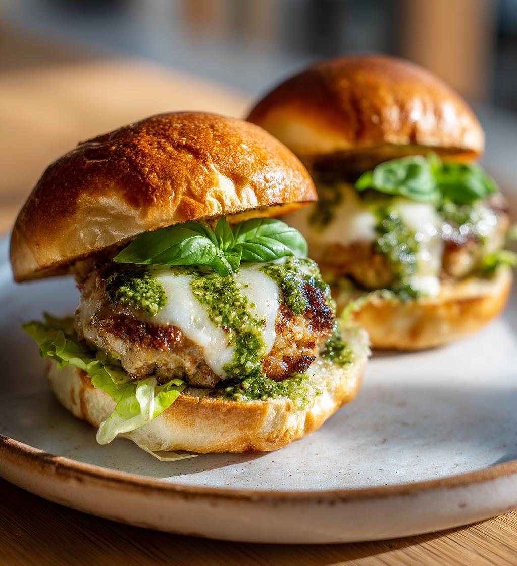 Frasiga kycklingburgare med mozzarella och pestodressing – Enkel och God - steg för steg