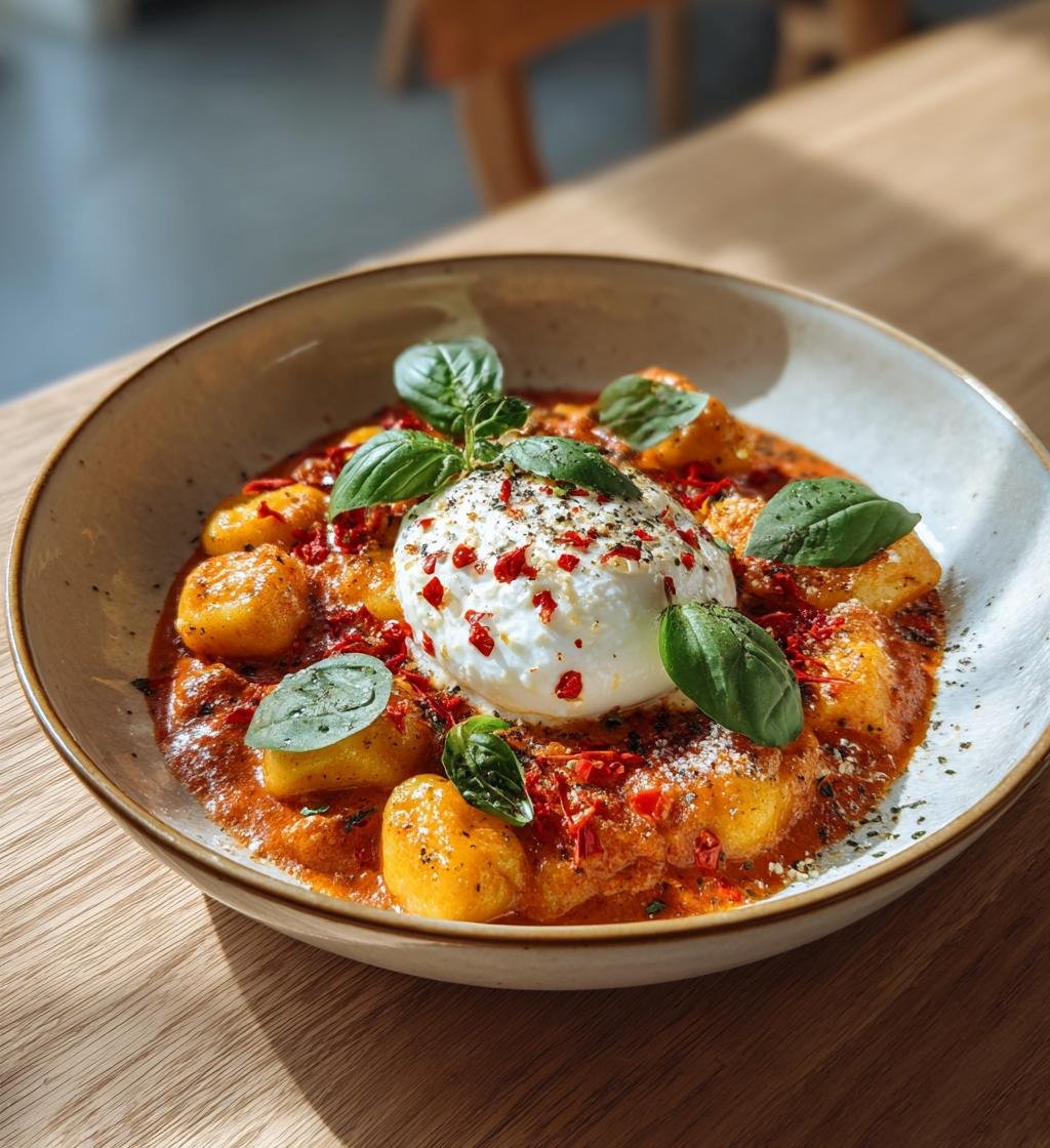 Gnocchi i krämig tomat- och chilisås med burrata – Enkel och God!