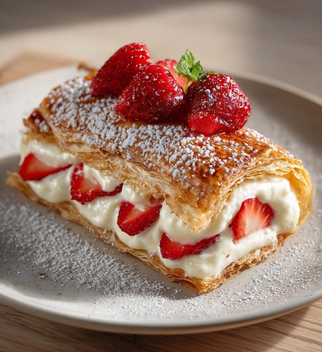 Smördegsrullar med jordgubbar och vaniljkräm – Enkel och God Dessert
