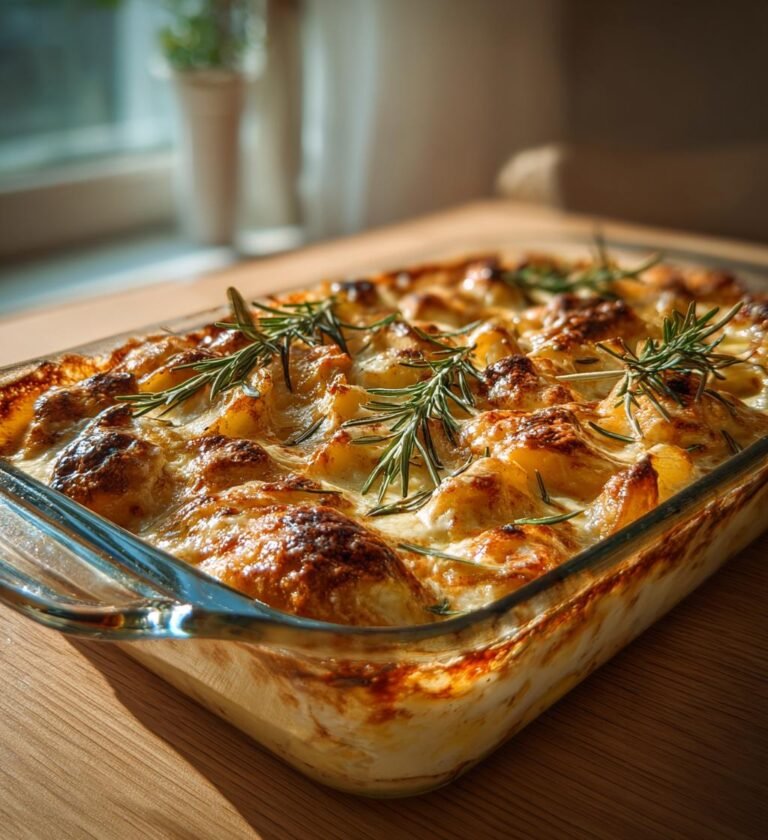 Kyckling- och potatispanna med rosmaringrädde