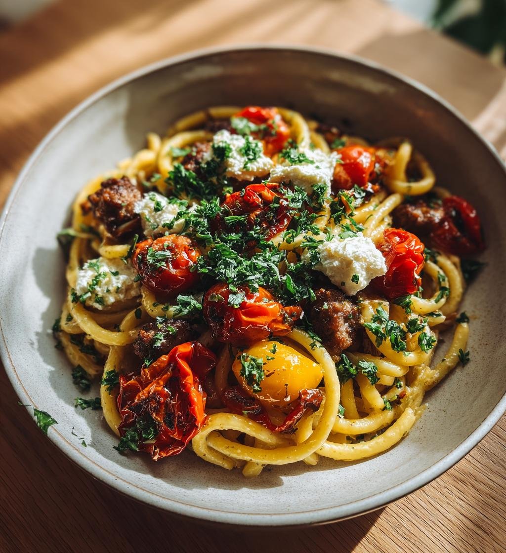 Salsicciapasta med rostad paprika och mascarpone – Enkel och God - steg för steg