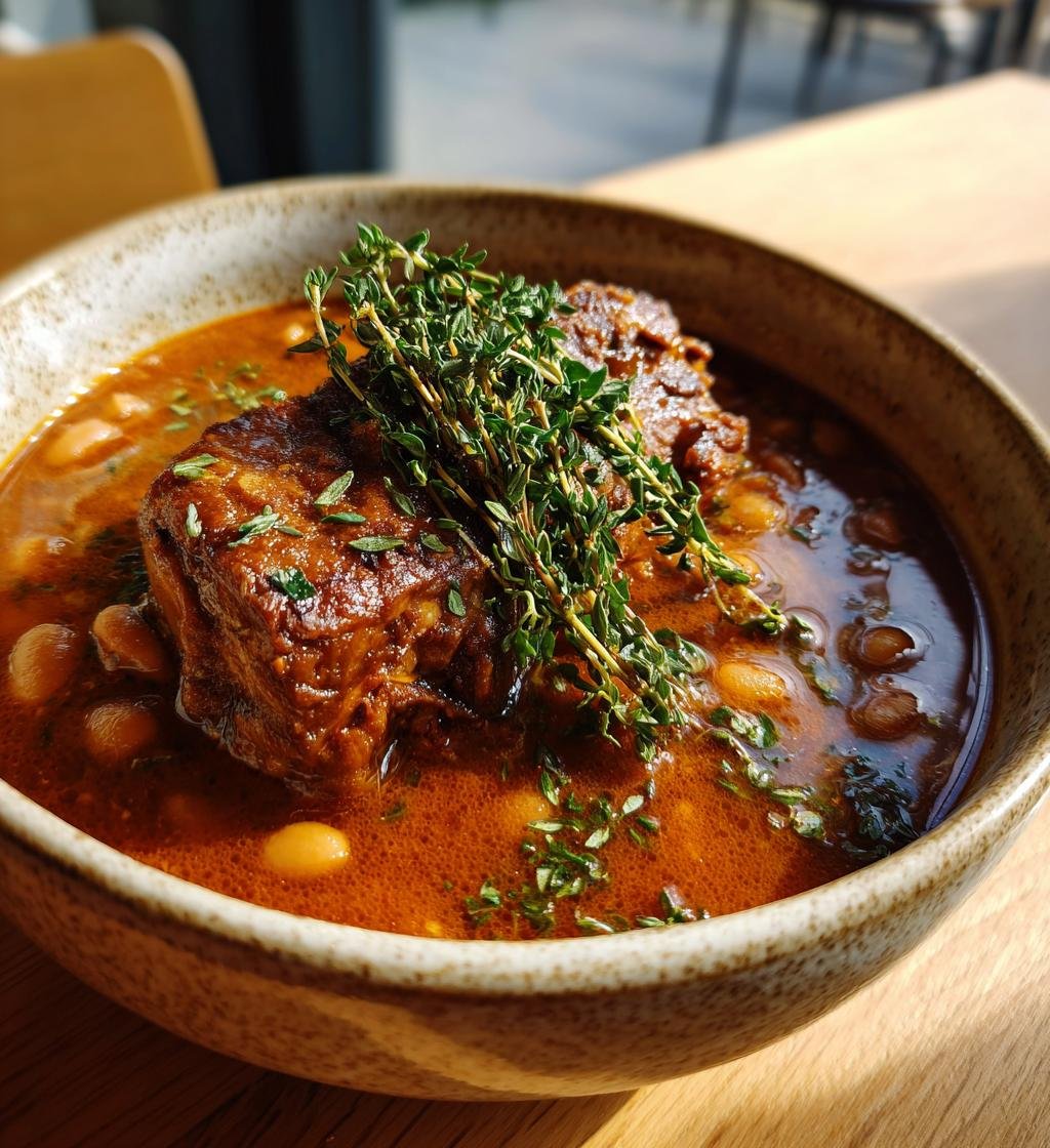 Fläskläggsgryta med vita bönor och timjan – Enkel och God