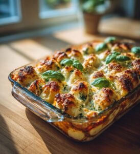 Pastasnäckor fyllda med kyckling, ricotta och spenat