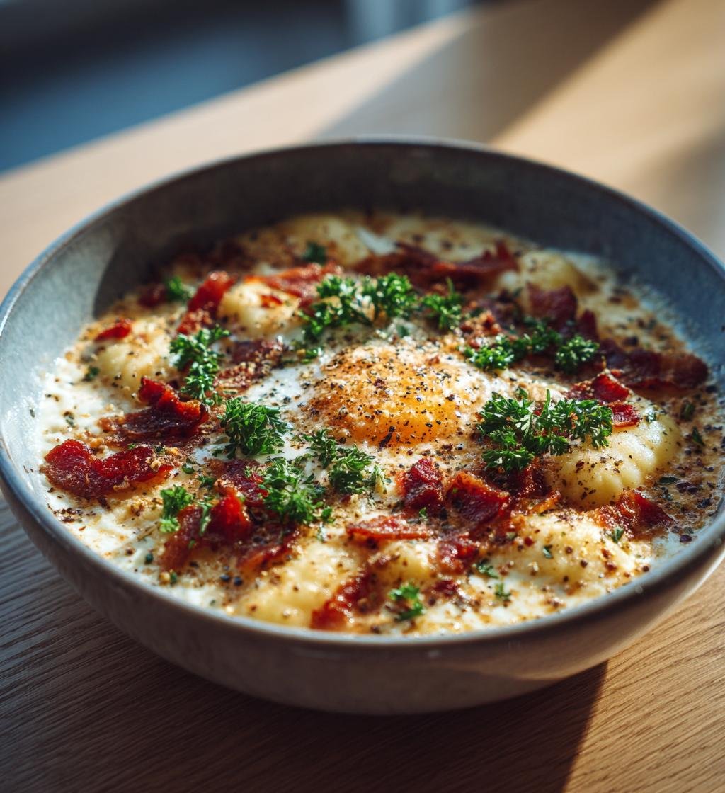 Gnocchi carbonara med bacon och parmesan – Enkel och krämig rätt