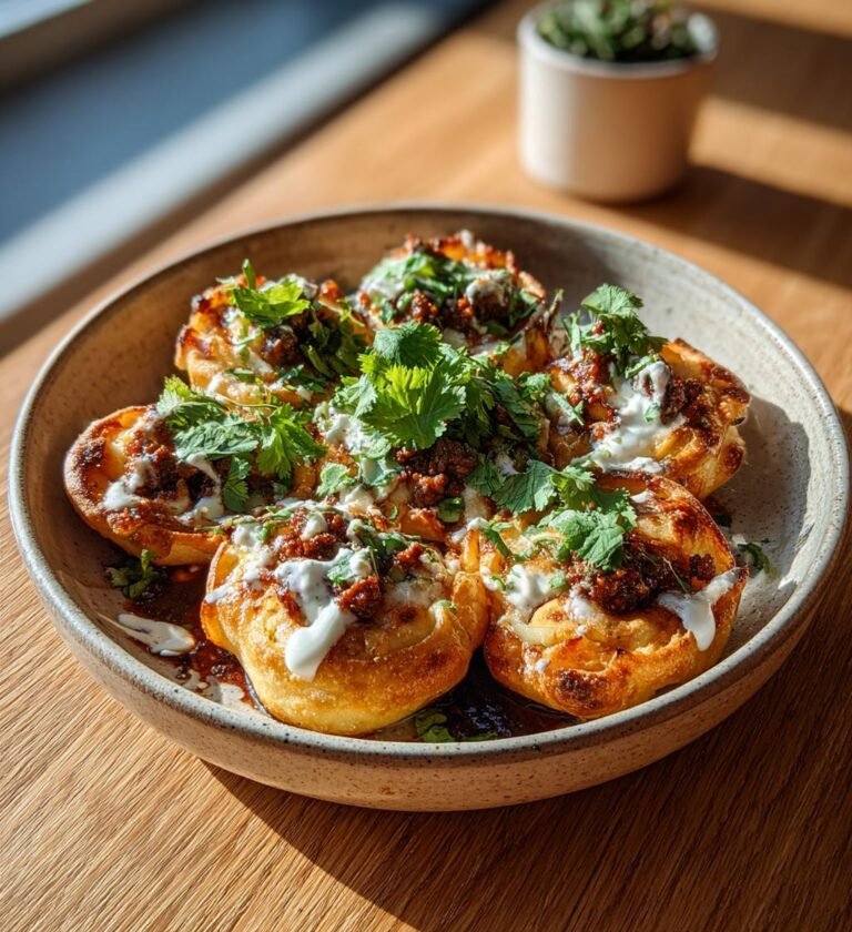 Frasiga naanrullar med köttfärs och ost