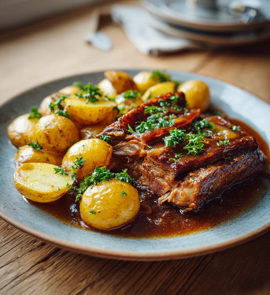 Ugnsbakad fläskkarré med äppelmos och rostad potatis – God och Enkel rätt!