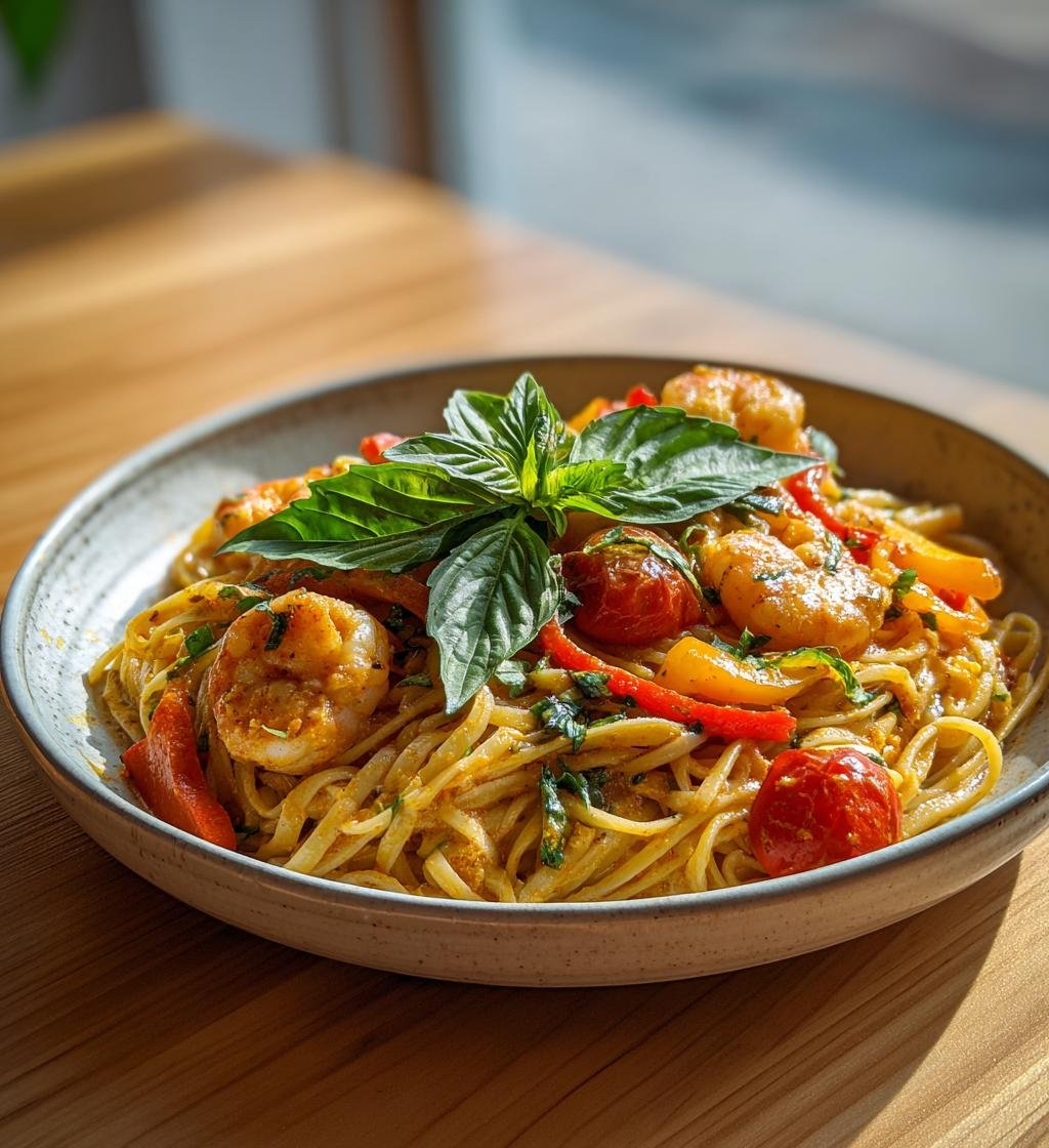 Krämig räkpasta med rostad paprika – Snabb och enkel middag - steg för steg