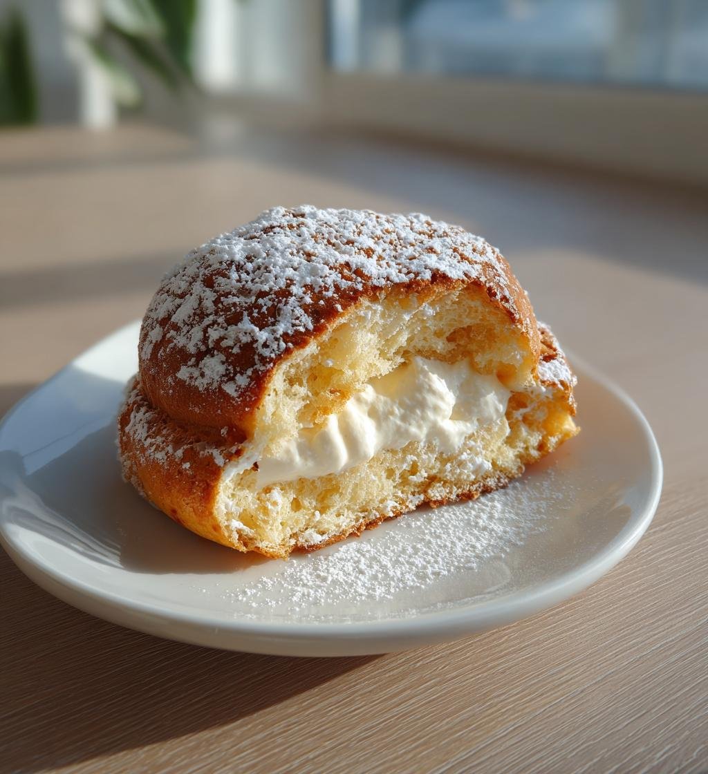 Vaniljsemlor med len vaniljkräm och grädde - Bästa receptet!