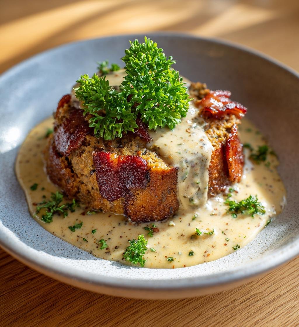 Köttfärslimpa med bacon och gräddsås – Enkel och Saftig Helgmat - steg för steg