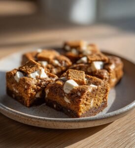 Biscoffblondies med vit choklad