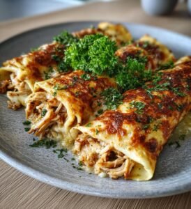 Ugnspannkaksrullar med kyckling och ost