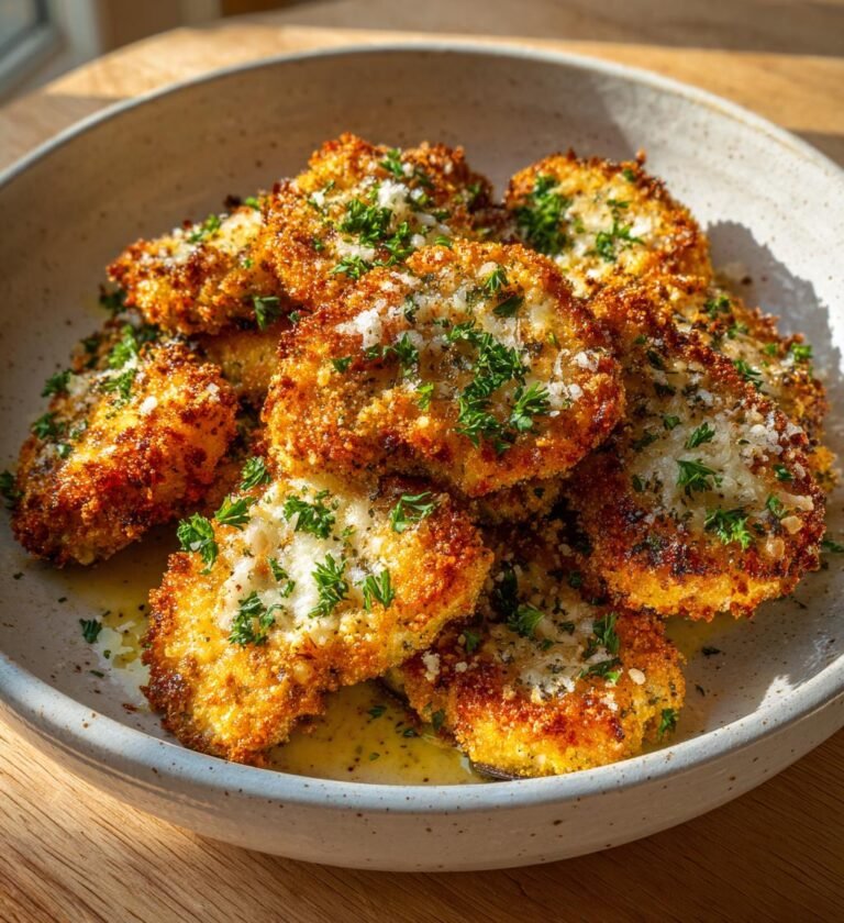Frasig aubergineschnitzel med parmesan