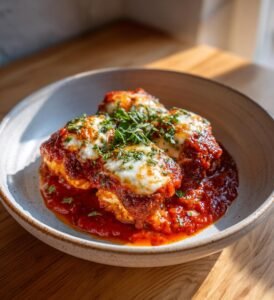 Lasagneknyten fyllda med kyckling och mozzarella