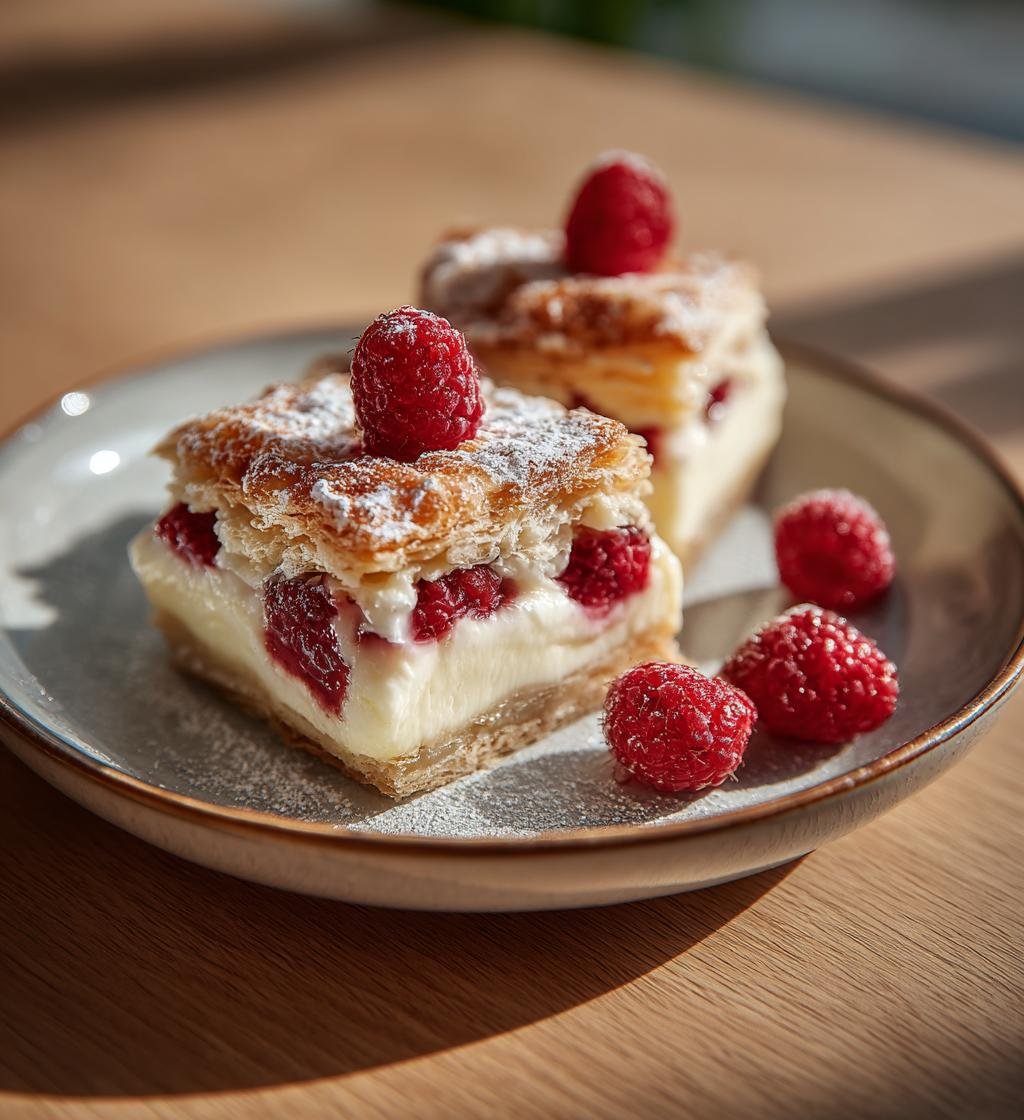 Vaniljkrämsrutor med smördeg och hallon – Enkel och God Dessert - steg för steg
