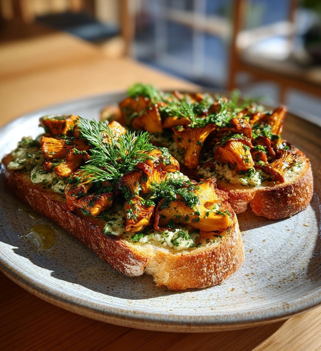 Kantarelltoast med vitlök och persilja – Enkel och God