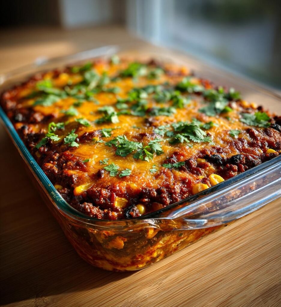 Tacopaj med nachotäcke och cheddar