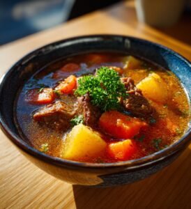 Mustig köttgryta med kålrot, morot och lagerblad
