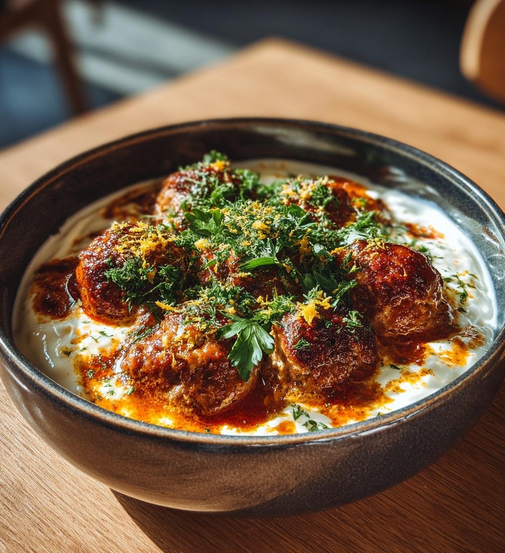 Fetaostfyllda köttbullar med citronyoghurt – Enkel och God rätt - steg för steg