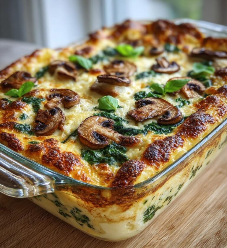 Kycklinglasagne med svamp, spenat och ricotta