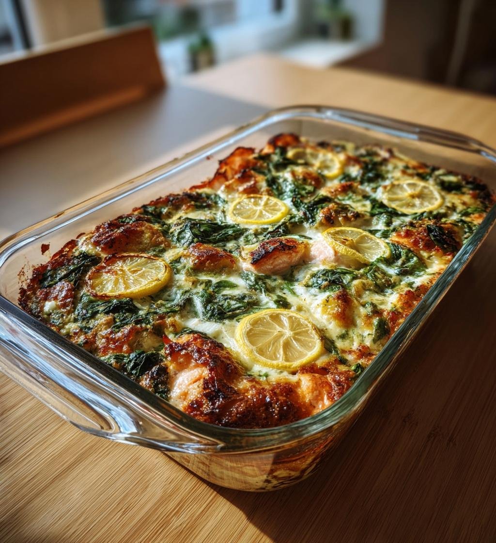 Laxfilé med färskosttäcke, spenat och citron – Enkel och God Middag - steg för steg