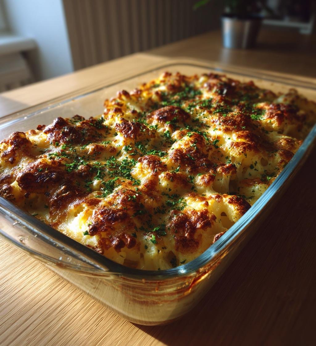 Skinkgratäng med blomkål och krämig senapssås – Enkel och God