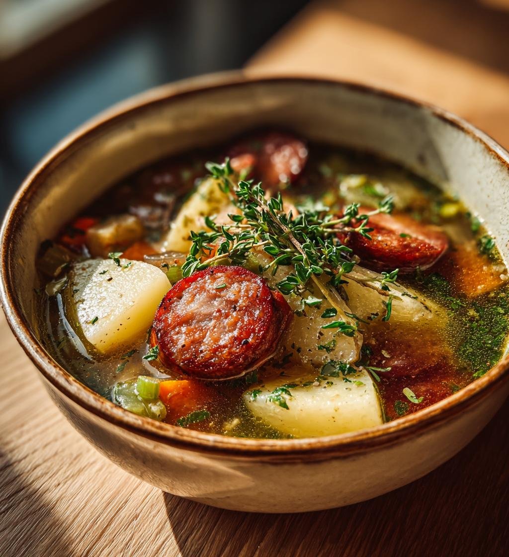 Krämig korvgryta med äpple, purjolök och timjan - En snabb och god rätt