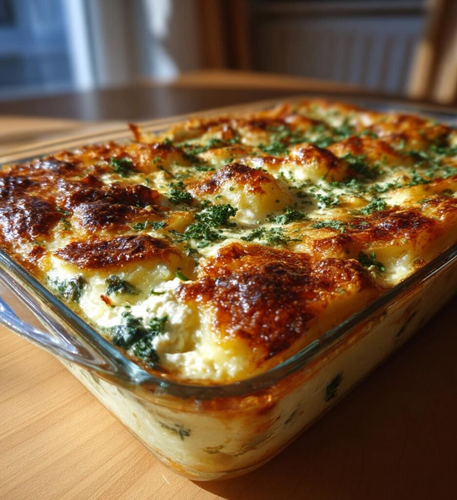 Potatislasagne med spenat och fetaost