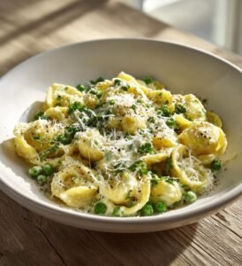 Citronpasta med ricotta, ärtor och parmesan