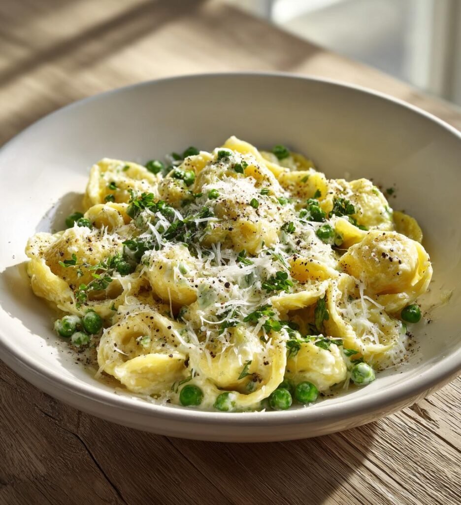 Citronpasta med ricotta, ärtor och parmesan