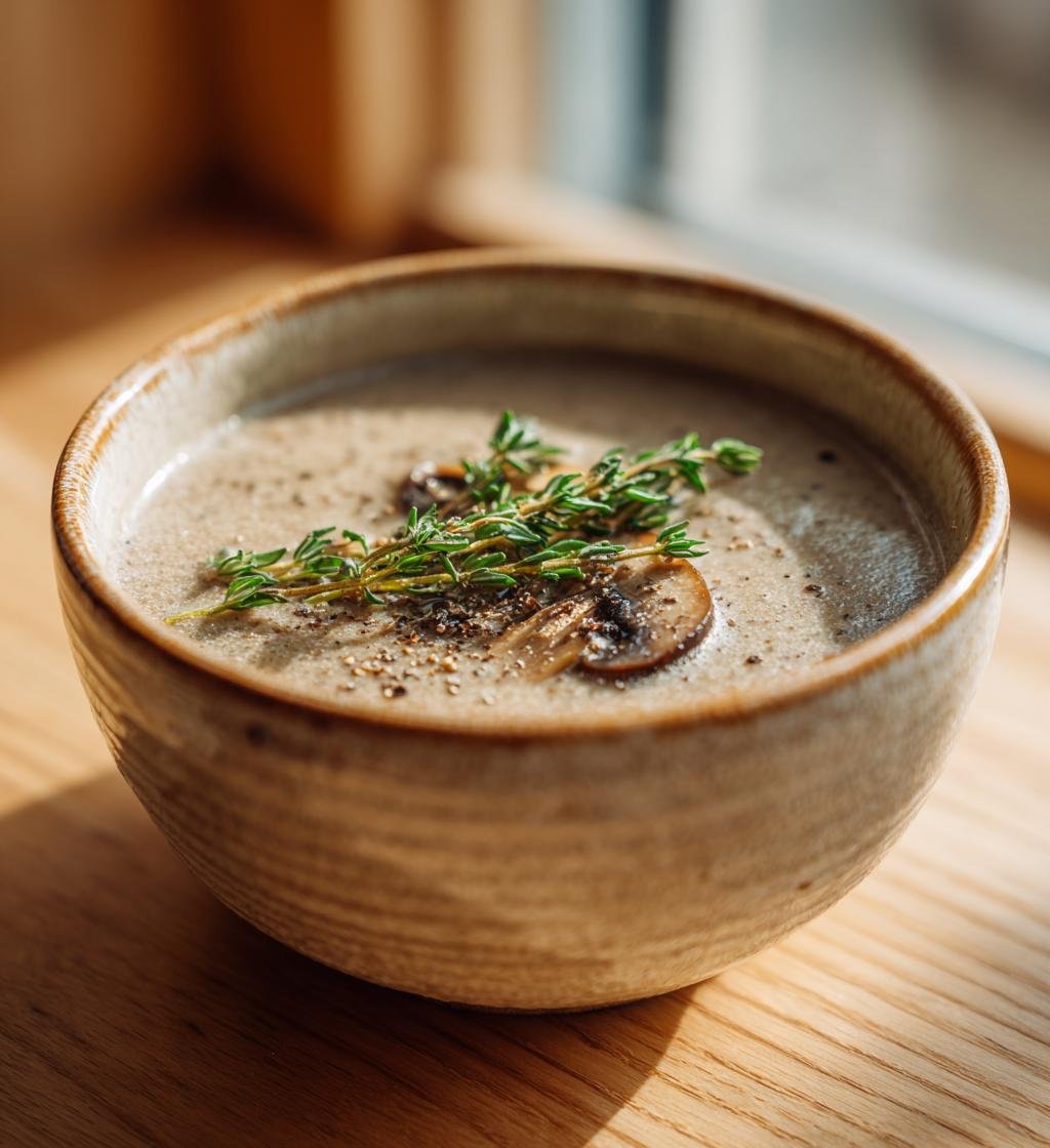 Krämig svampsoppa med timjan - Enkel och God Vinterrätt