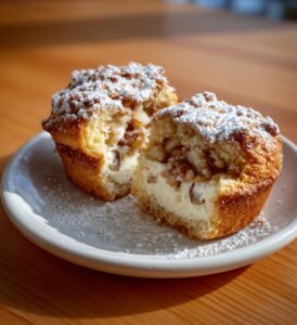 Äppel- och kanelmuffins med cheesecakefyllning