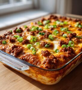 Chili cheese fries-gratäng med köttfärs