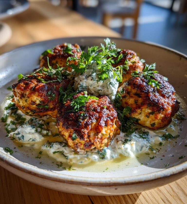 Fetaostfyllda kycklingbollar med tzatziki