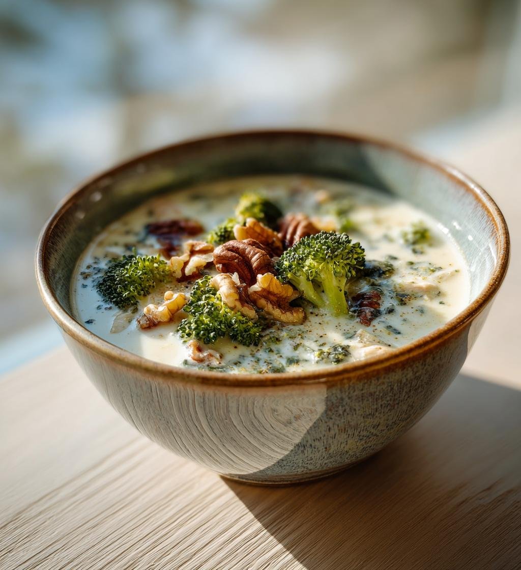 Kycklinggryta med ädelost, broccoli och valnötter – Enkel och God