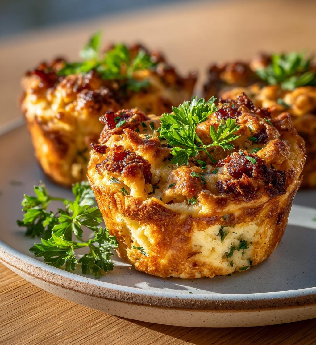 Ostiga pastamuffins med bacon och örter – Enkel och god rätt
