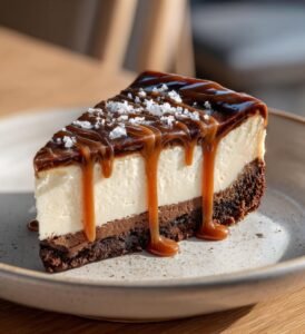 Kladdkakecheesecake med salt karamell