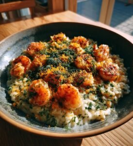 Räkrisotto med citron, dill och mascarpone