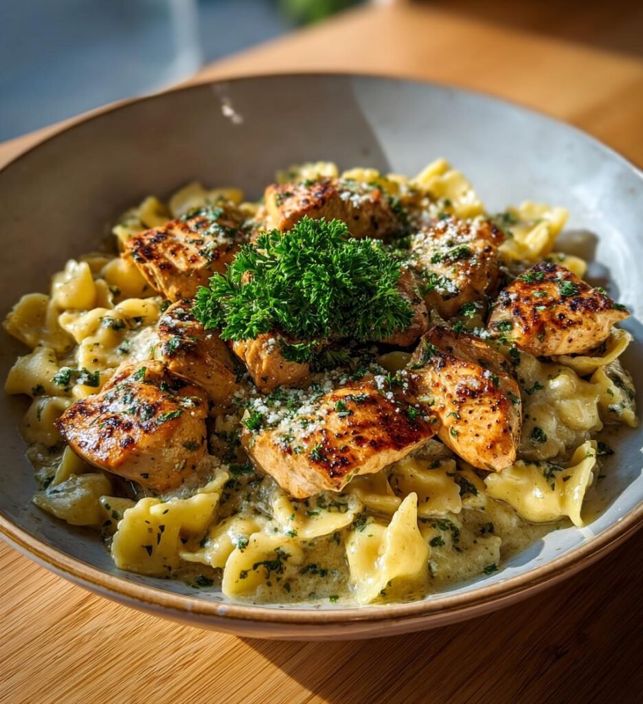 Citronkyckling med parmesan och krämig pasta