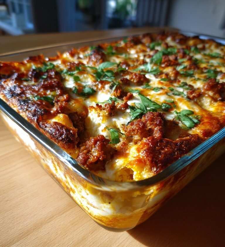 Blomkålslasagne med köttfärs och mozzarella