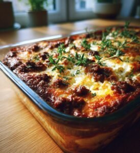 Köttfärsgratäng med pumpa, fetaost och oregano