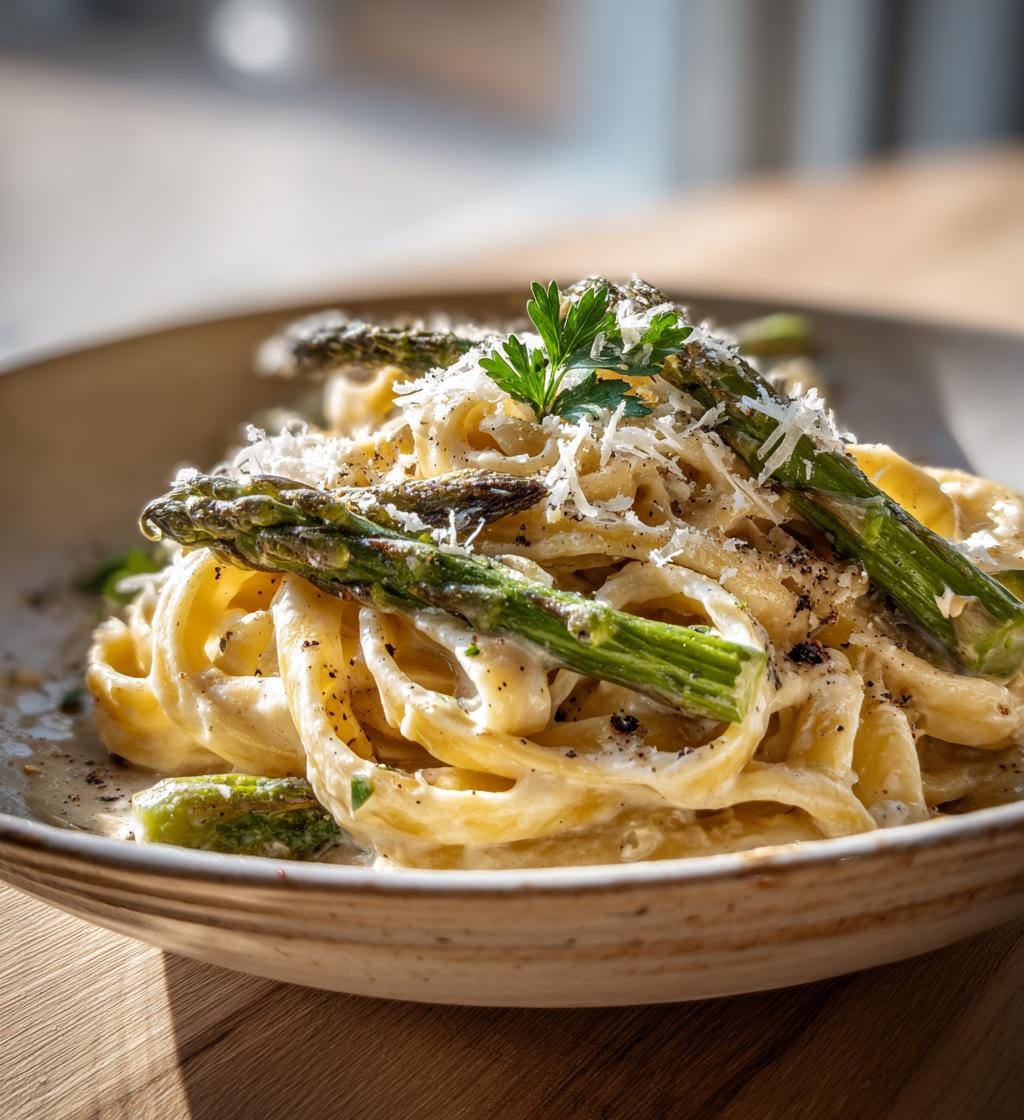 Krämig citronkycklingpasta med sparris och parmesan – Enkel och God