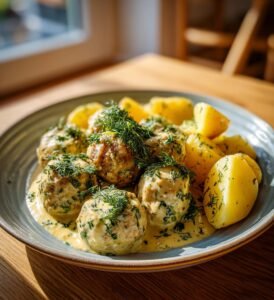 Dillkött med kokt potatis