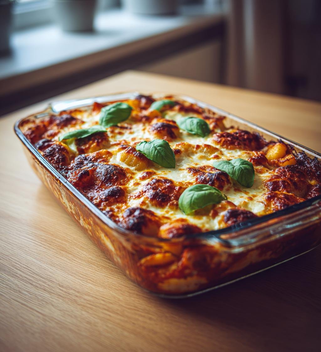 Gnocchigratäng med tomat, basilika och mozzarella – Enkel och God!
